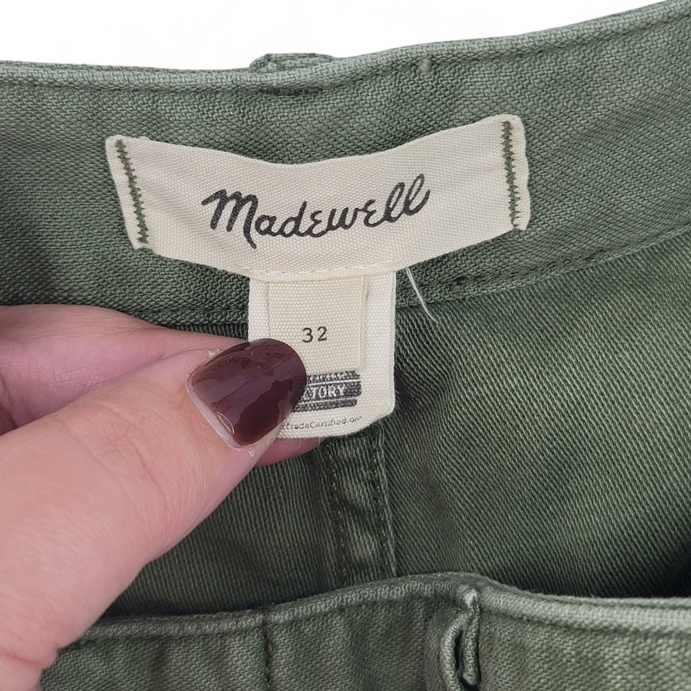Madewell Olive Utility Pants Size 32 Cropped Workwear Minimalist Casual EUC - Picture 5 of 6